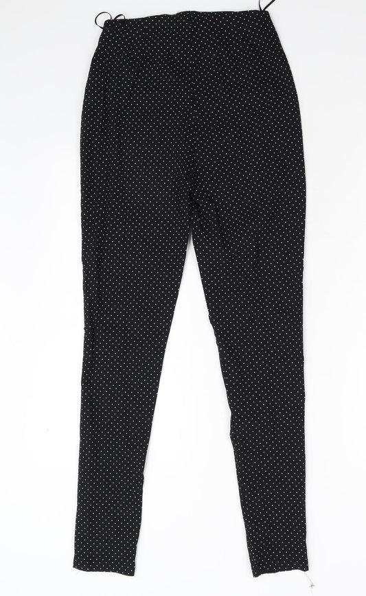 Peacock's Womens Black Polka Dot Trousers Size 10 L28 in