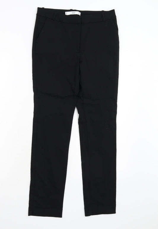 Womens UK Size 10 MNG Regular Fit Black Trousers