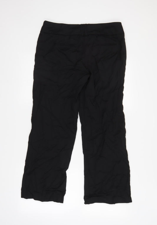 Womens UK Size 12 Preworn Regular Fit Black Trousers