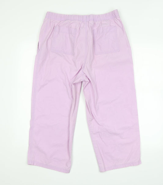 Womens UK Size Preworn Regular Fit Cropped Pink Trousers
