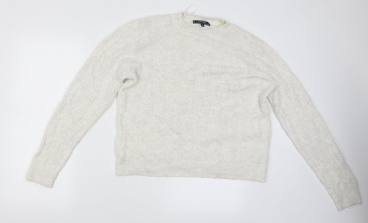 Womens UK Size 12 Maine White Pullover Jumper