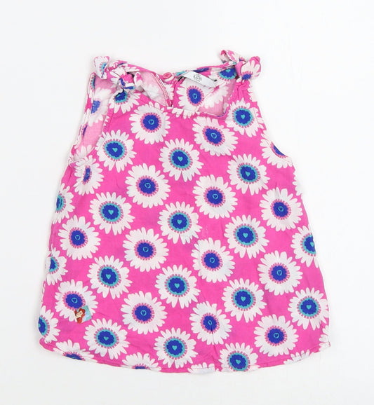 M&S Girls Pink Floral A-Line Size 2-3 Years