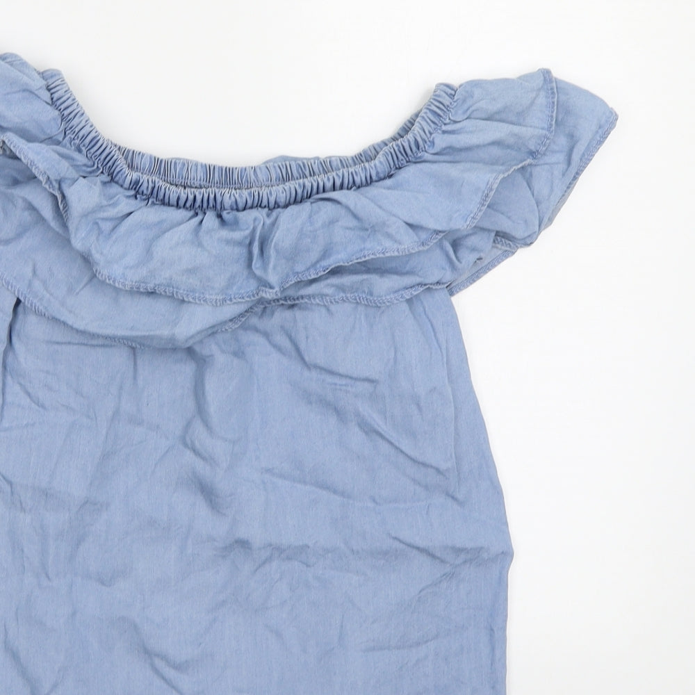 Womens UK Size 12 Peacocs Blue Basic Blouse