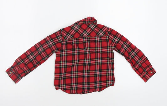 Mm&Co Boys Red Check Basic Button-Up Size 2-3 Years