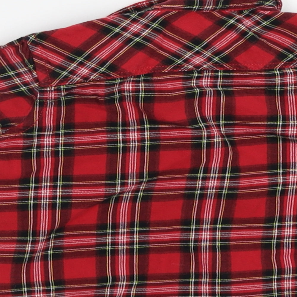 Mm&Co Boys Red Check Basic Button-Up Size 2-3 Years