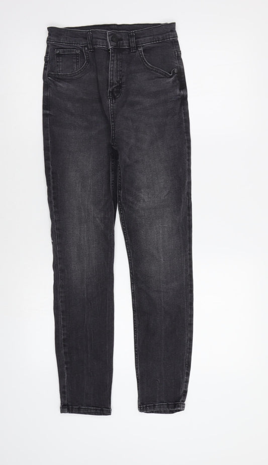 Tu Girls Black Damask Skinny Jeans Size 12 Years