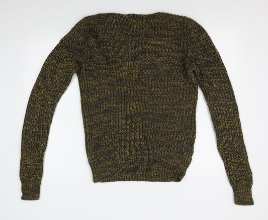 Brave Soul Mens Gold Pullover Jumper Size XS