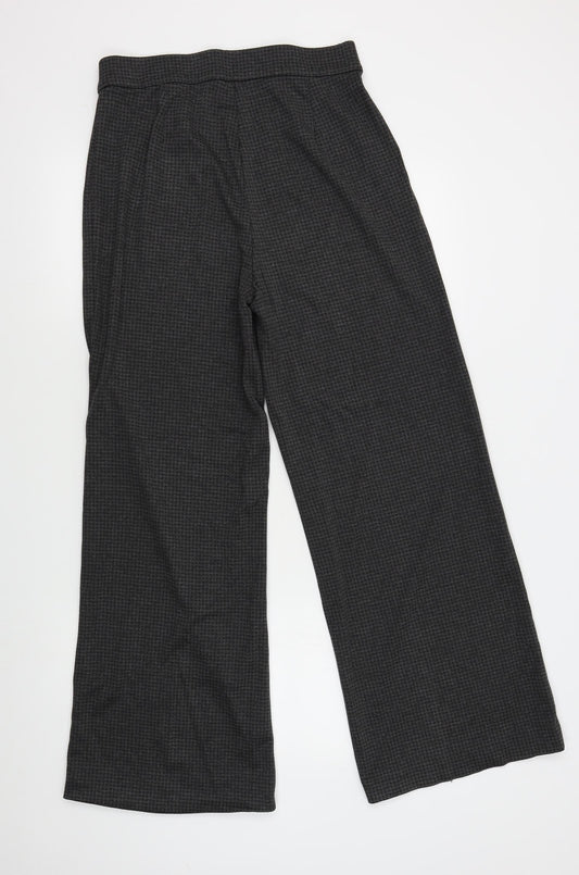 M&S Womens Grey Check Trousers Size 12 L28 in