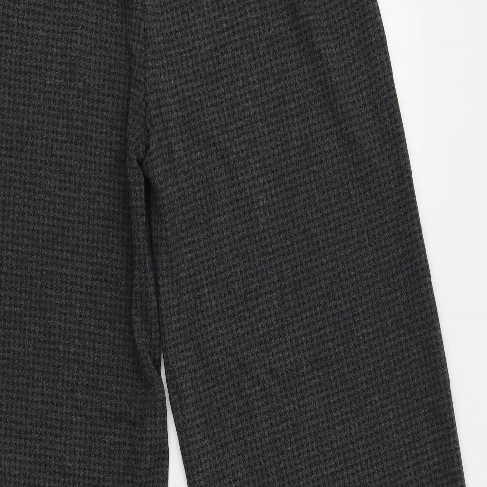 M&S Womens Grey Check Trousers Size 12 L28 in
