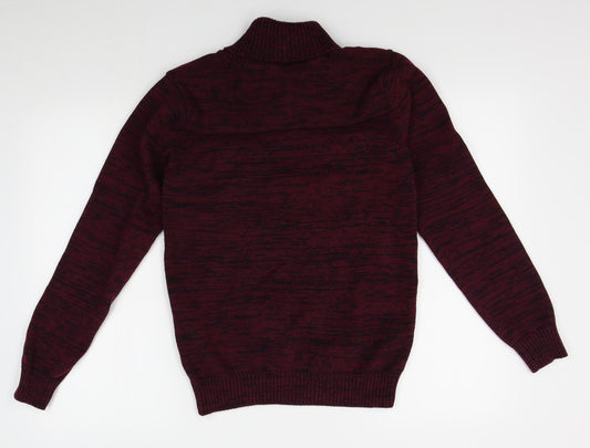 solid Womens Red Pullover Jumper Size M