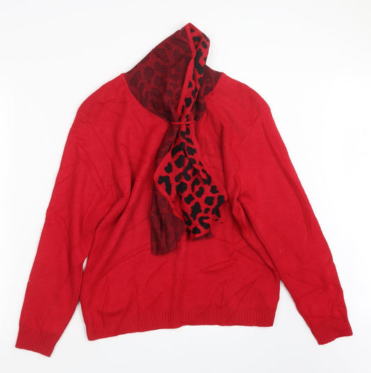 Womens UK Size M Autonomy Red Pullover Jumper
