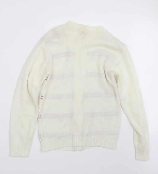 Globe Womens Ivory Knit Cardigan Jumper Size M