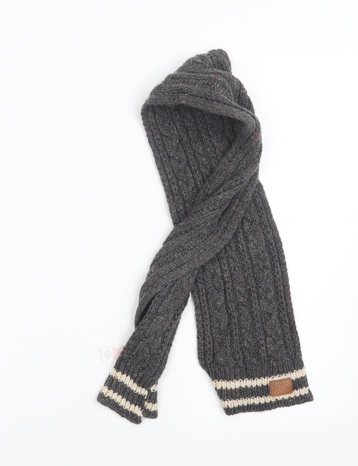 Primark Boys Grey Geometric Knit Scarf One Size