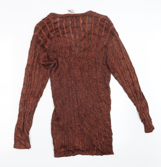 Womens UK Size S NEXT Orange Cardigan Jumper