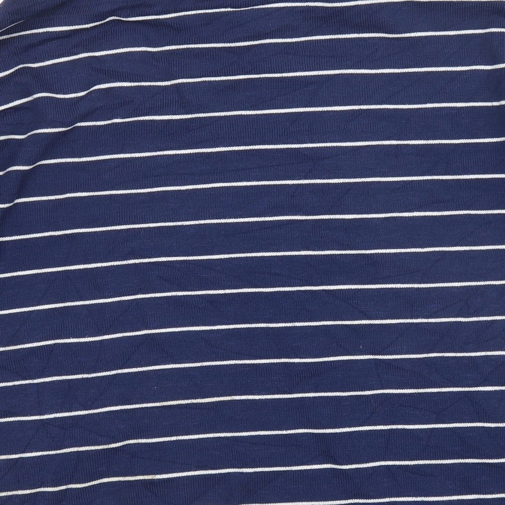 TU Womens Blue Striped Knit Pullover Jumper Size 14