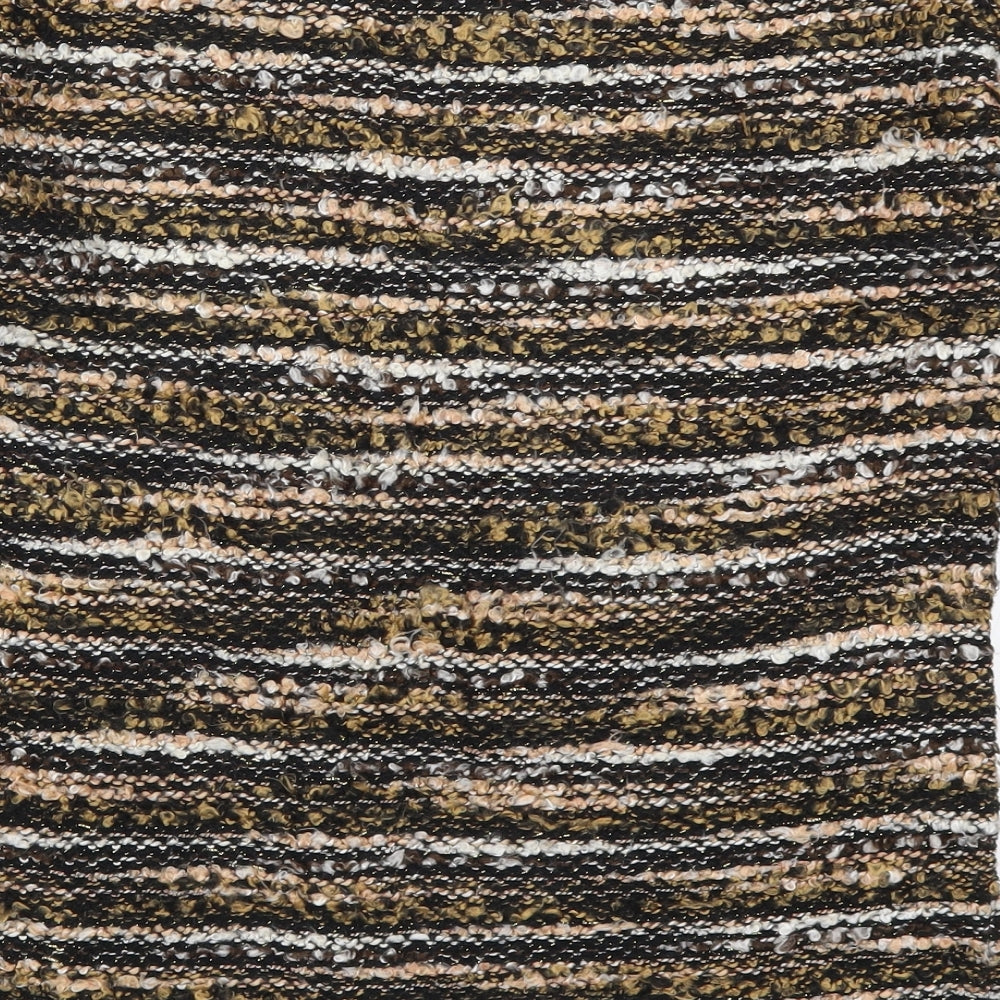 Nutmeg Womens Brown Striped Knit Pullover Jumper Size 8