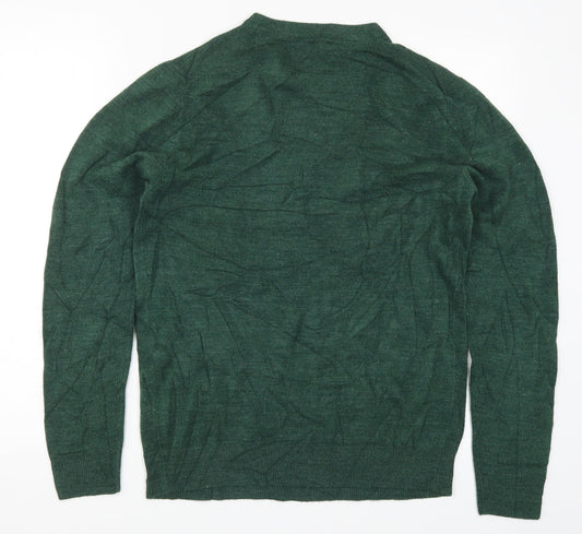 Cedar Wood State Mens Green Knit Pullover Jumper Size M