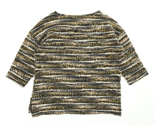 Nutmeg Womens Brown Striped  Pullover Jumper Size 12