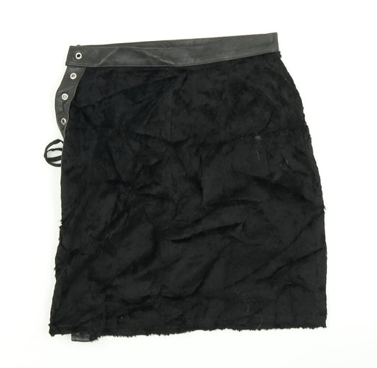 Quasimodo Womens Beige Mini Skirt Size S - Faux Fur