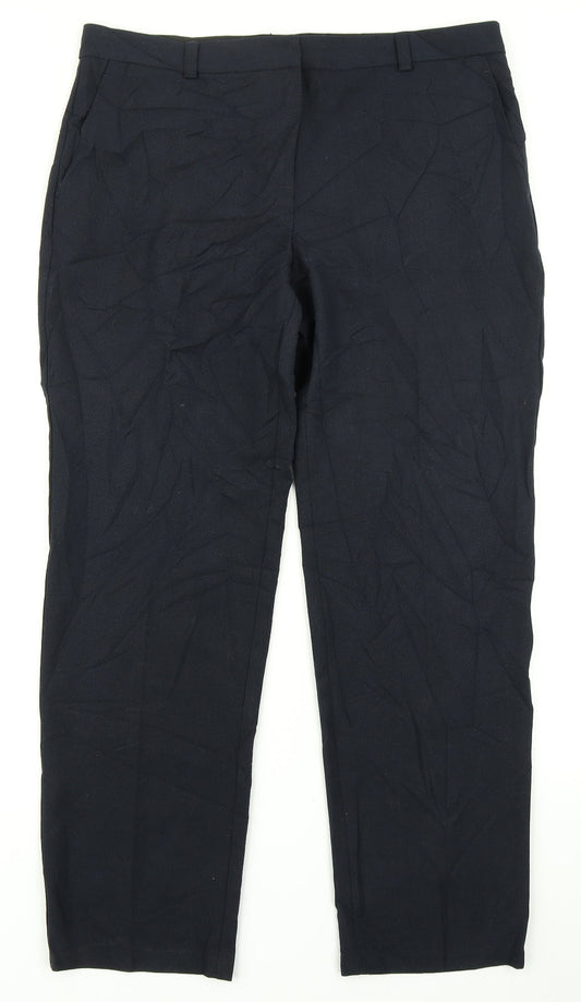 Womens UK Size 14 M&S Collection Regular Fit Dress Pants Blue Trousers