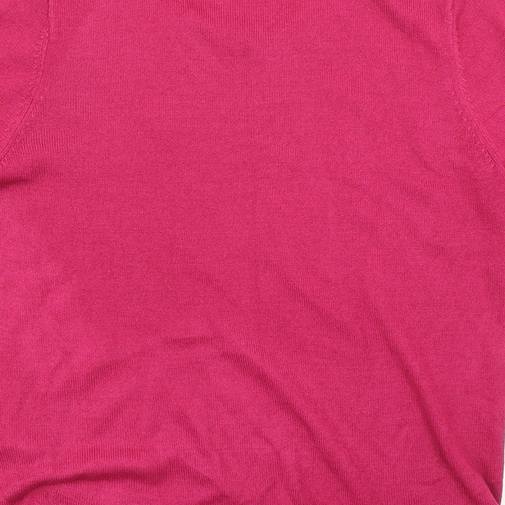 Bonmarché Womens Pink Knit Basic T-Shirt Size 12