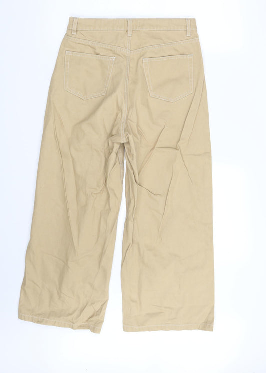 Denim & Co Womens Beige Denim Trousers Size 10 L24 in