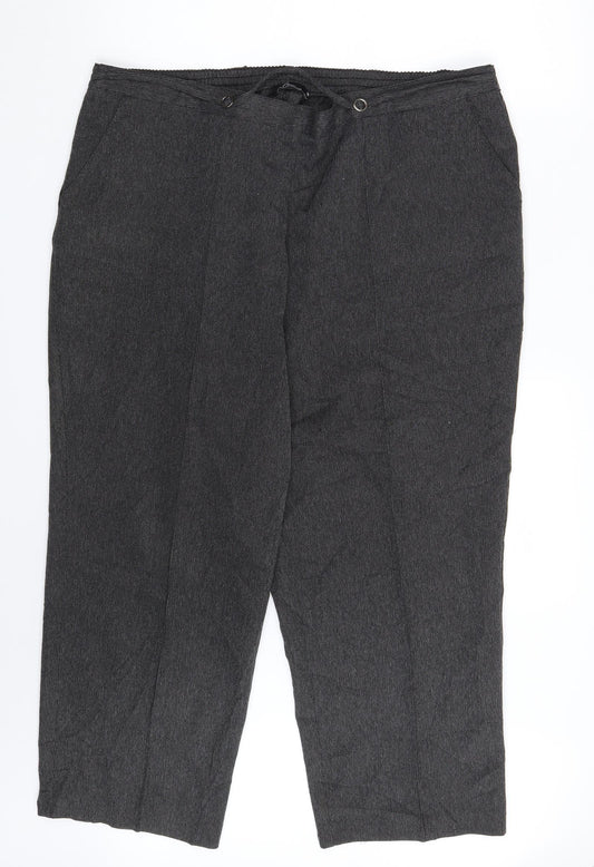 Womens UK Size 20 BM Collection Regular Fit Capri Grey Trousers