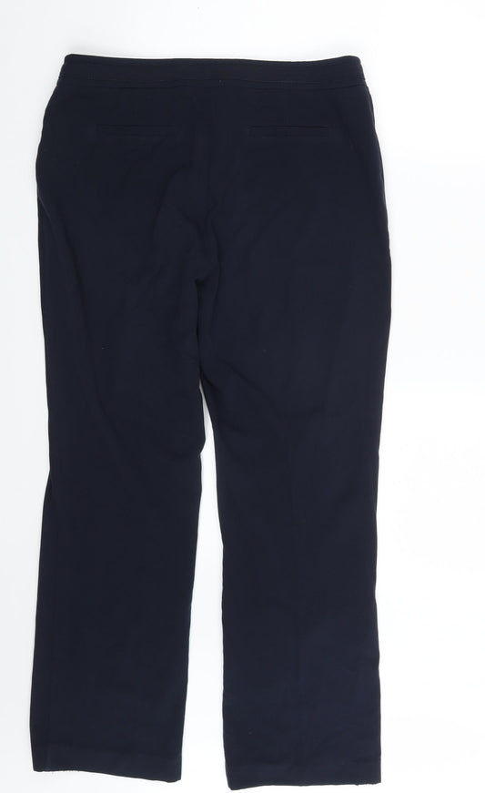 Womens UK Size 14 M&Co Regular Fit Dress Pants Blue Trousers