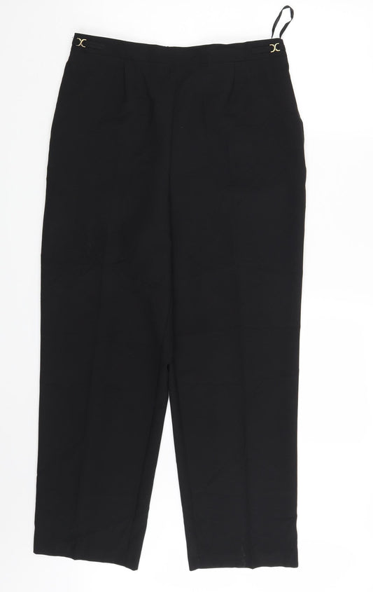 Womens UK Size 14 BM Collection Regular Fit Dress Pants Black Trousers