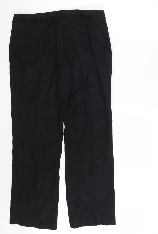 M&S Womens Black Dress Pants Trousers Size 14 L28 in