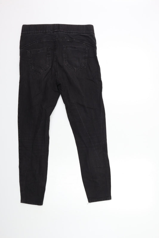 Denim & Co. Womens Black Denim Jegging Jeans Size 10 L27 in