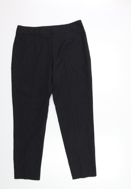 George Womens Black Striped Trousers Size 30 in L28 in