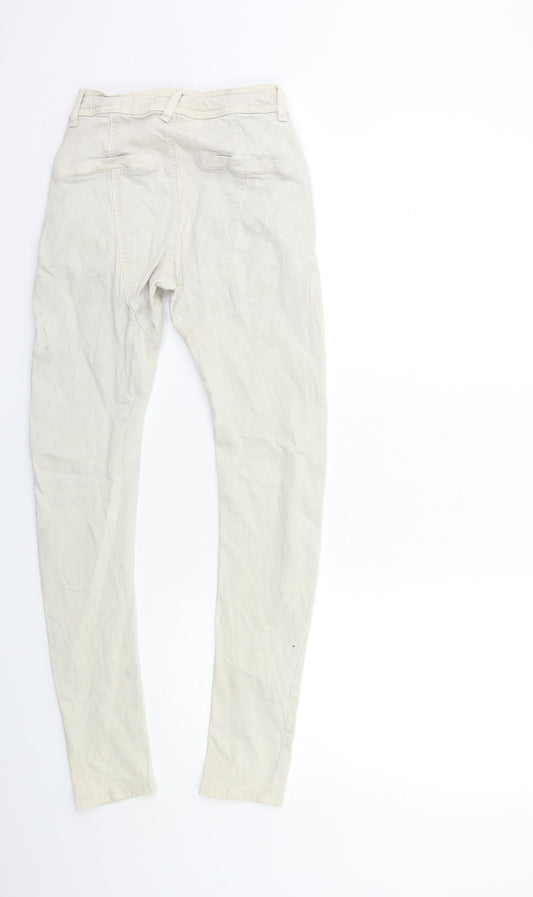 Womens UK Size XS Preworn Regular Fit Skinny Grey Jeans