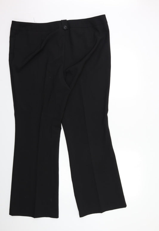 Womens UK Size 20 Evans Regular Fit Black Trousers