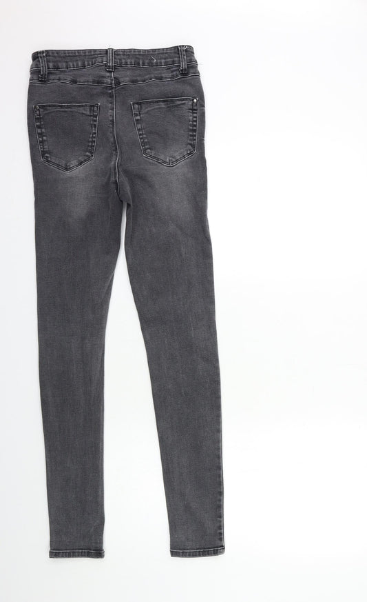 New Look Womens Grey Denim Skinny Jeans Size 10 L30 in