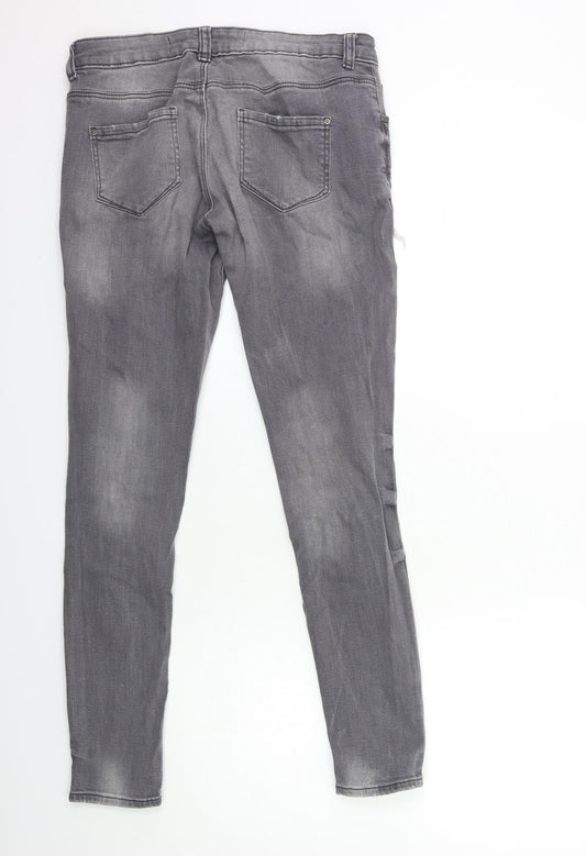 Denim & Co. Womens Grey Denim Skinny Jeans Size 10 L29 in