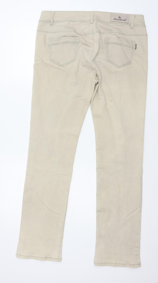 Womens UK Size 36 in Sunbird Regular Fit Beige Trousers