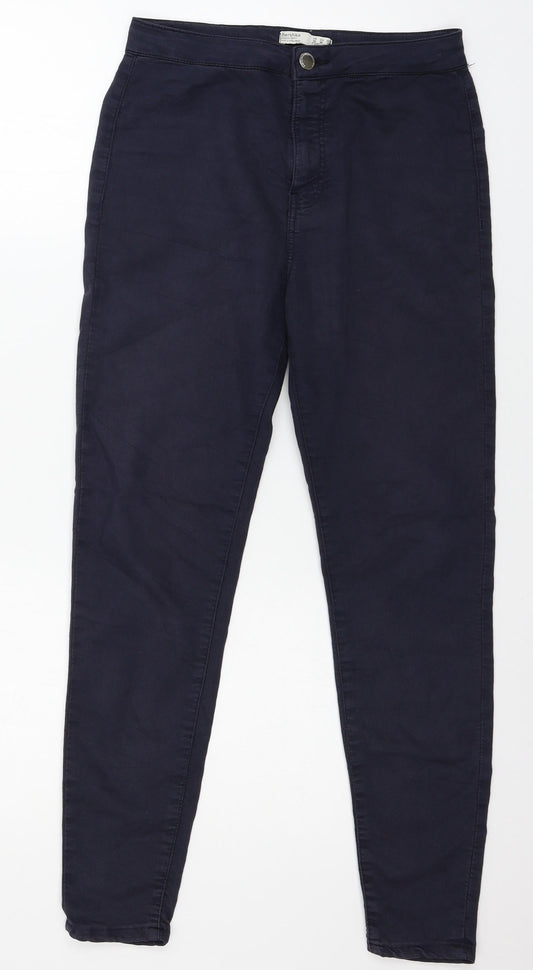 Womens UK Size 10 Bershka Regular Fit Skinny Blue Jeans
