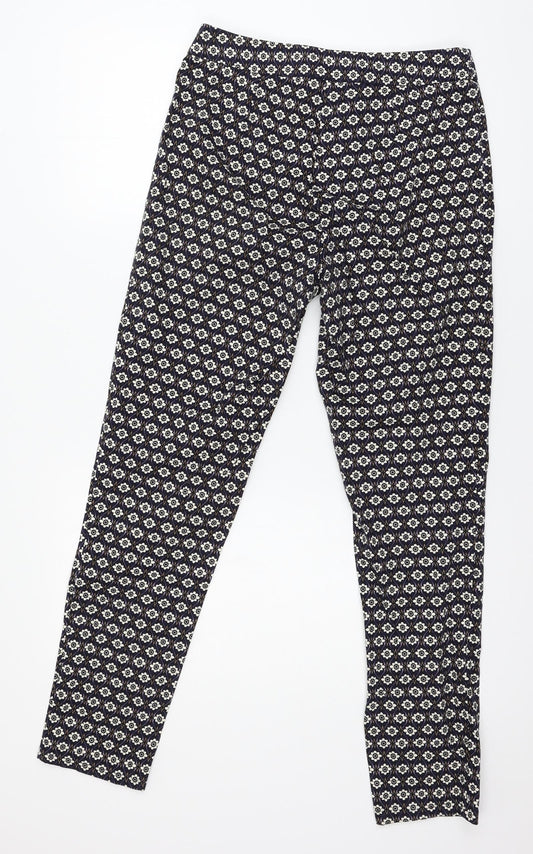 Rabarbar Womens Blue Geometric Trousers Size 8 L28 in