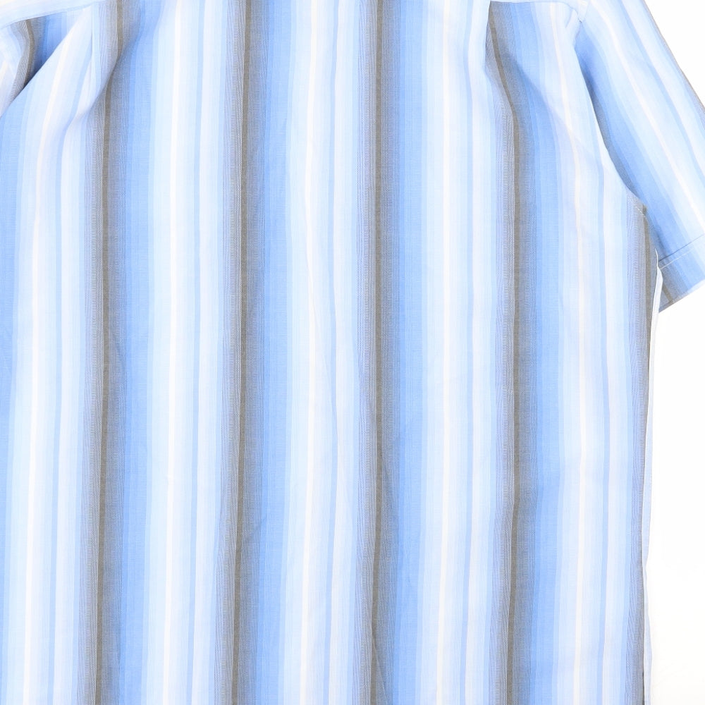 Mens UK Size L M&S Multicoloured Button-Up Short Sleeve Casual Shirt