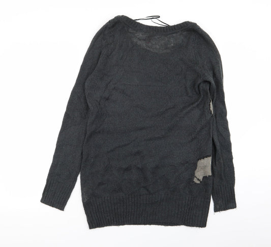 Divided by H&M Womens Grey Animal Print Pullover Jumper Size 12