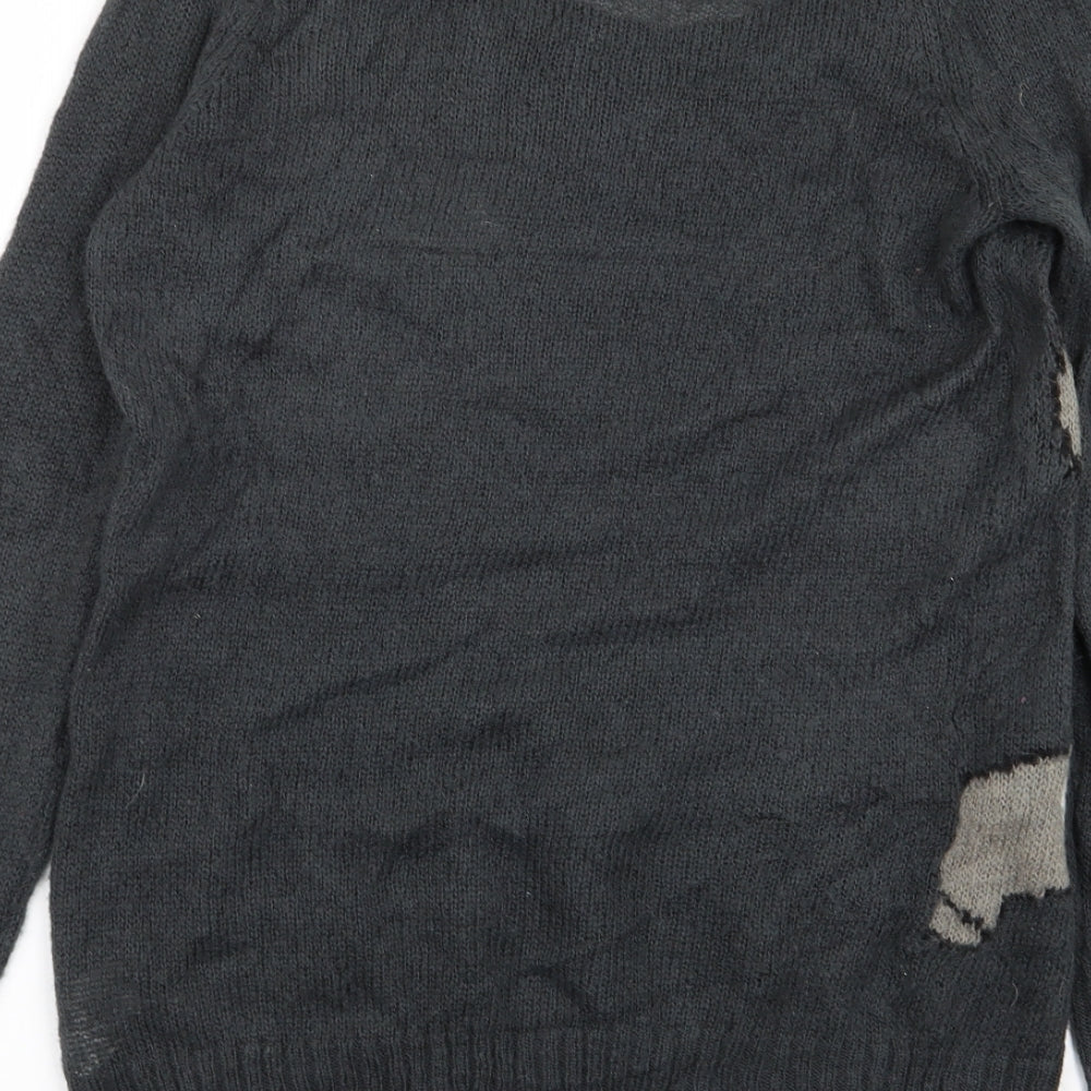 Divided by H&M Womens Grey Animal Print Pullover Jumper Size 12