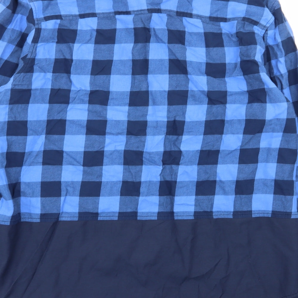 Mens UK Size L Native Youth Blue Button-Up Long Sleeve Casual Shirt
