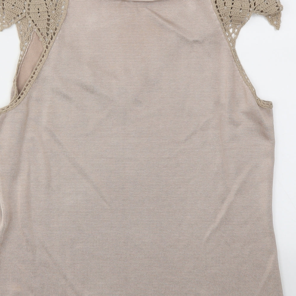 Womens UK Size 18 The Collection Gold Basic T-Shirt