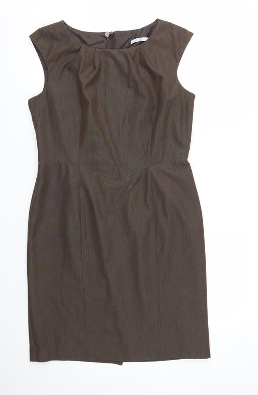 Tu Womens Brown Fit & Flare Size 14