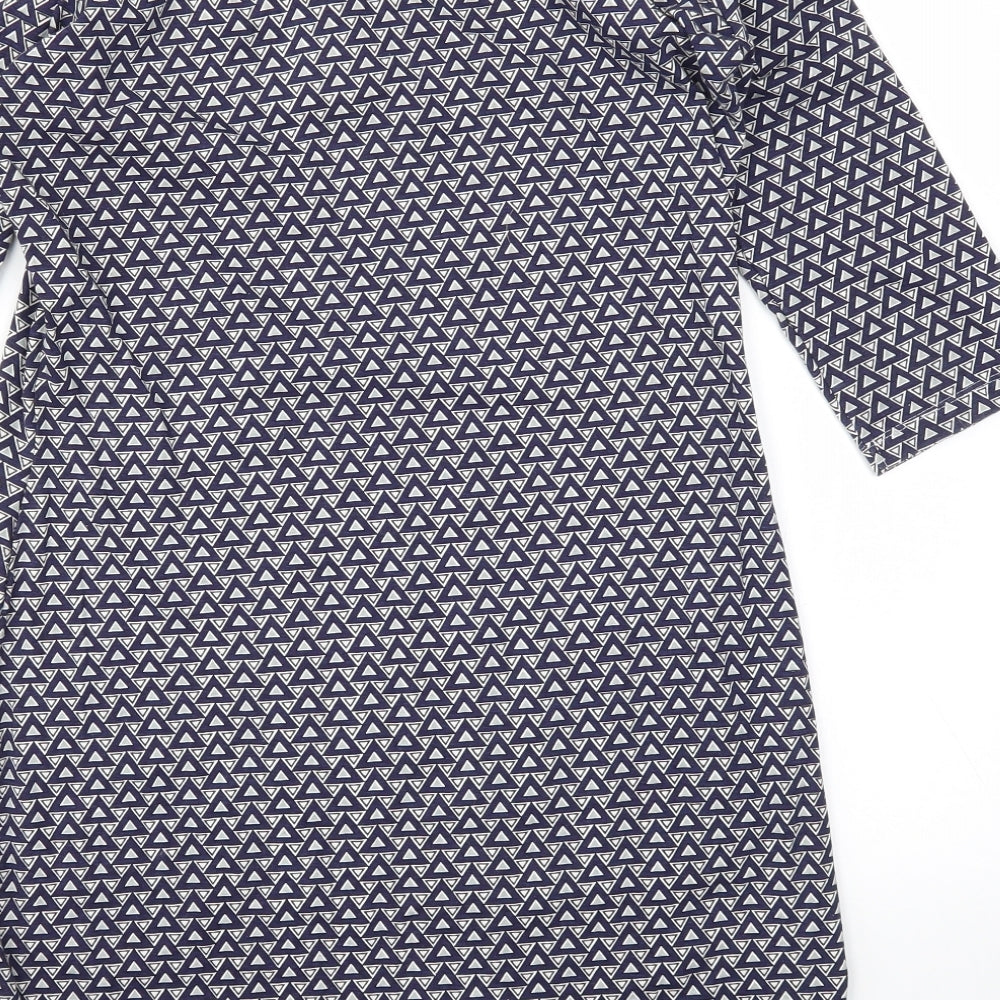 Primark Womens Blue Geometric Fit & Flare Size 14