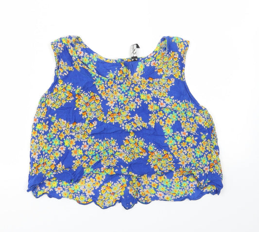 Womens UK Size 12 influence Blue Basic T-Shirt