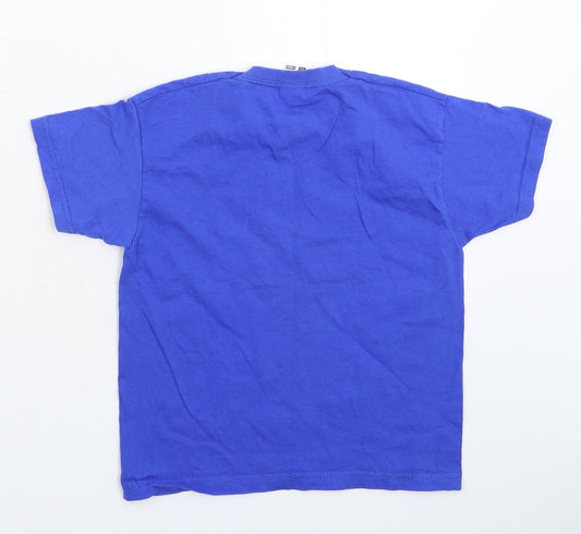Fruit of the Loom Girls Blue Polka Dot Basic T-Shirt Size 5-6 Years