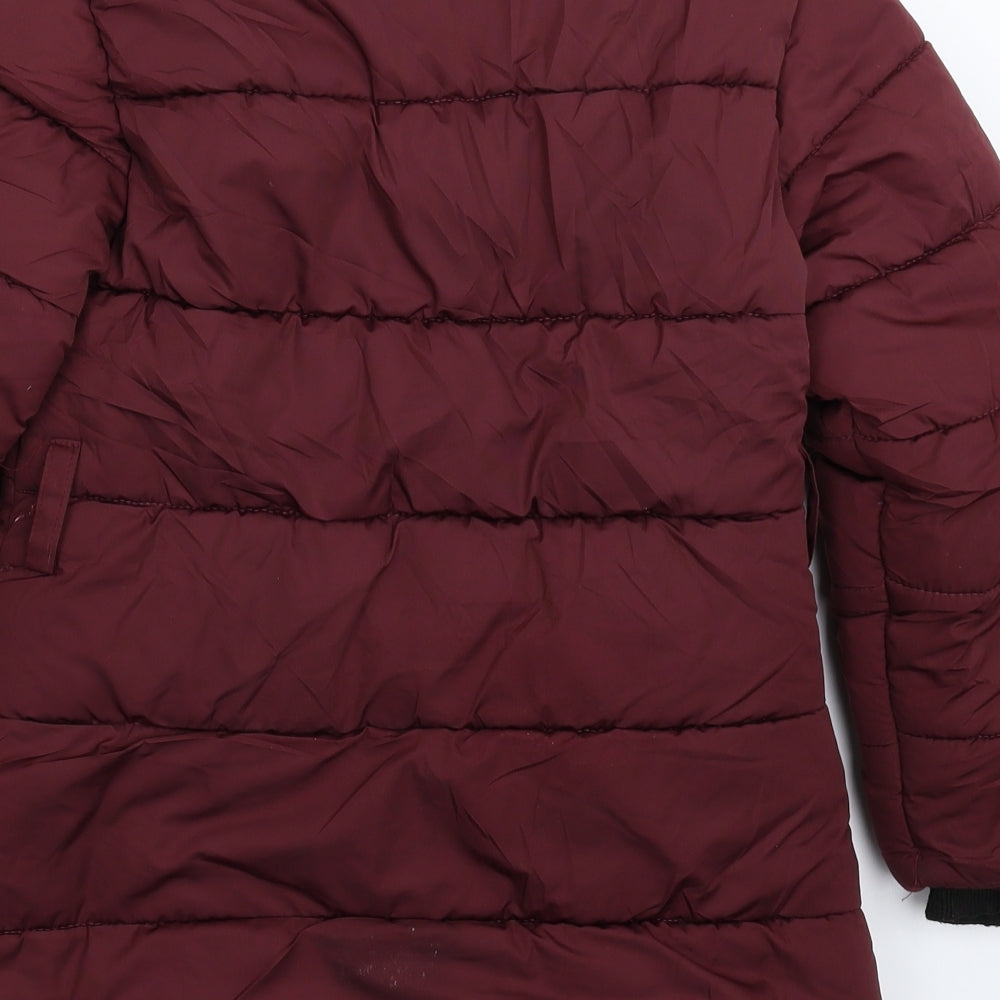 Brand and care label for JingPintz girls’ brown puffer jacket coat, size XL