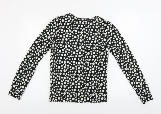 Madam Rage Womens Black Animal Print Pullover Jumper Size 10